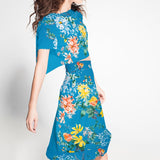Satén Floral Azul Claro - Ribes y Casals