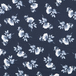 Satén Floral Fondo Azul - Ribes y Casals