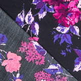 Satén Floral Impact Negra - Ribes y Casals