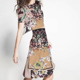 Satén Floral Winter Marrón - Ribes y Casals