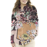 Satén Floral Winter Marrón - Ribes y Casals
