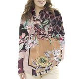 Satén Floral Winter Marrón - Ribes y Casals