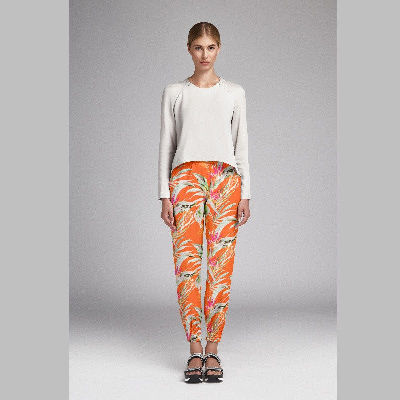 Satén Kimono Tropical Naranja - Ribes y Casals