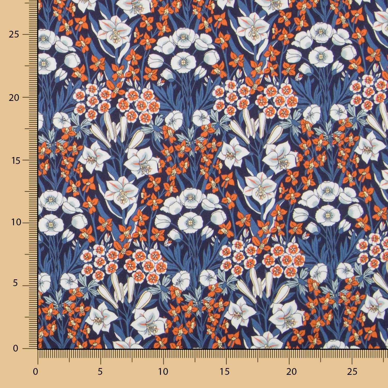 Satén Liberty London Bouquet Azul - Ribes y Casals
