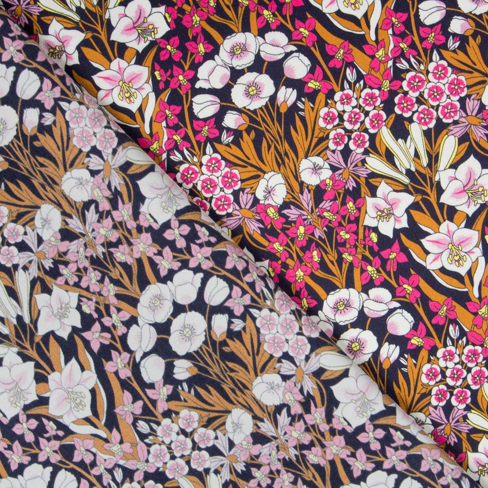 Satén Liberty London Bouquet Fucsia - Ribes y Casals