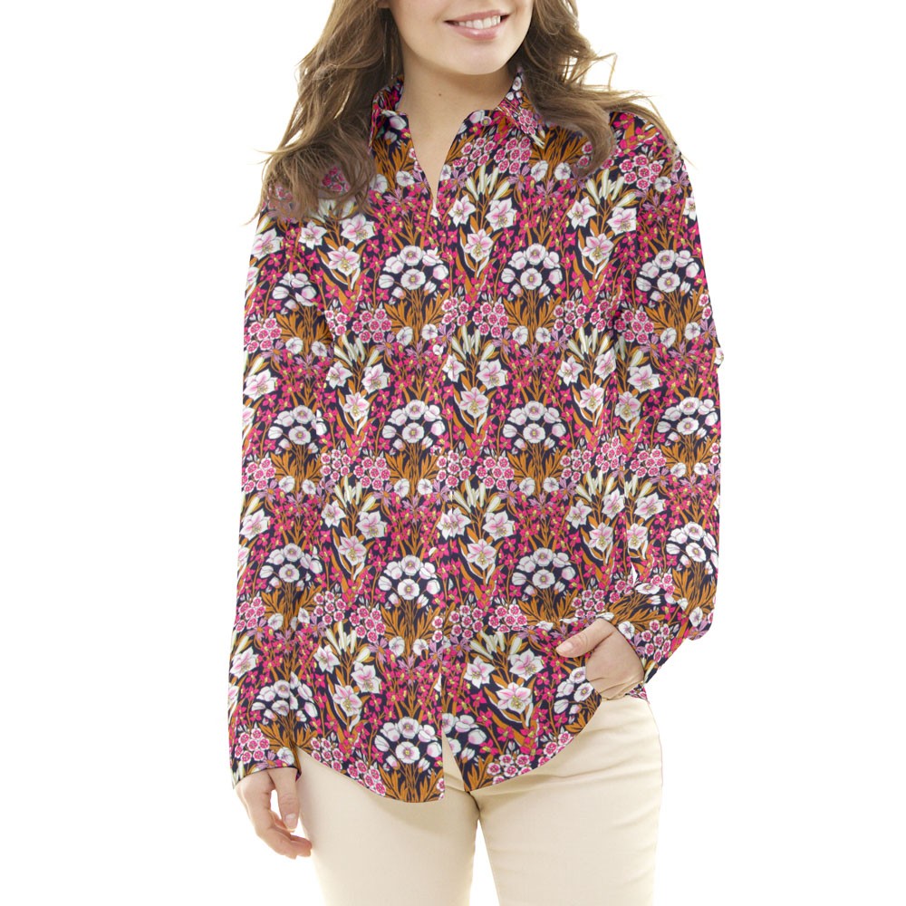 Satén Liberty London Bouquet Fucsia - Ribes y Casals
