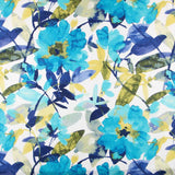 Satén Lúrex Floral Turquesa - Ribes y Casals