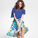 Satén Lúrex Floral Turquesa - Ribes y Casals