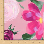 Satén Moda Floral Óleo Rosa - Ribes y Casals