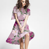 Satén Moda Floral Óleo Rosa - Ribes y Casals