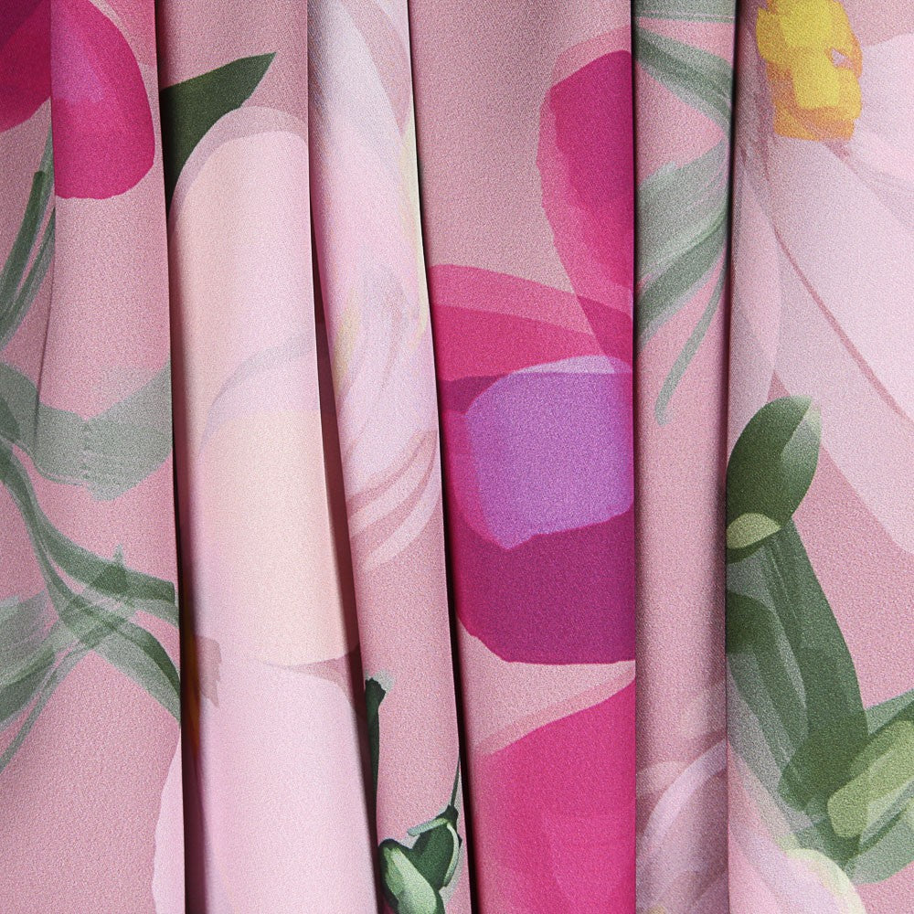 Satén Moda Floral Óleo Rosa - Ribes y Casals