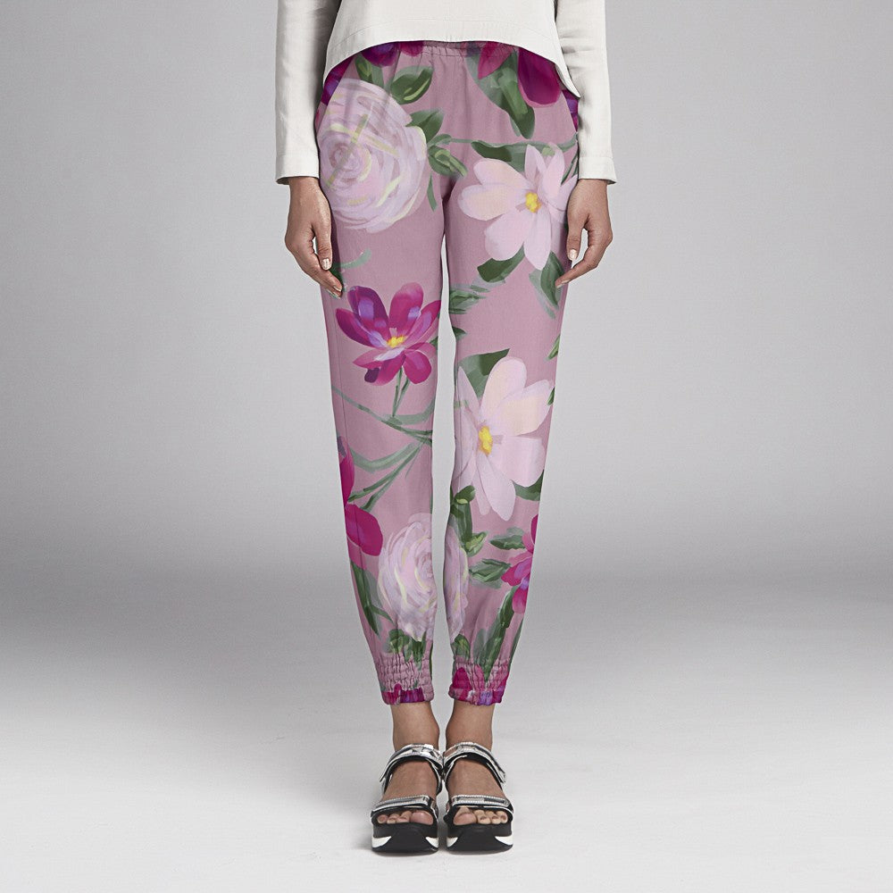 Satén Moda Floral Óleo Rosa - Ribes y Casals