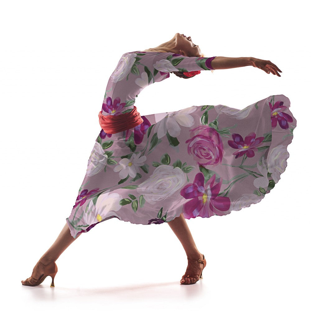 Satén Moda Floral Óleo Rosa - Ribes y Casals