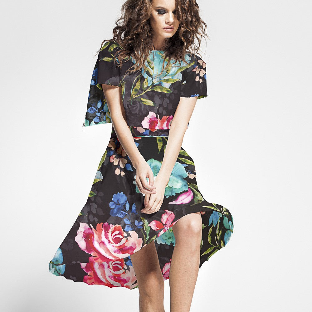 Satén Moda Ramilletes Negra - Ribes y Casals