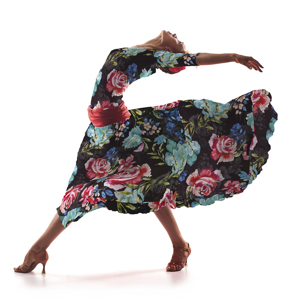 Satén Moda Ramilletes Negra - Ribes y Casals