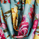 Satén Moda Ramilletes Verde - Ribes y Casals