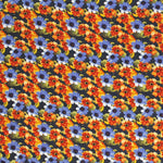 Satén Poliéster Flor Pintada Marino - Ribes y Casals