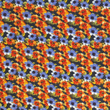 Satén Poliéster Flor Pintada Marino - Ribes y Casals