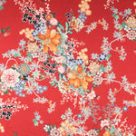 Satén Poliéster Floral Rojo - Ribes y Casals