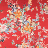 Satén Poliéster Floral Rojo - Ribes y Casals