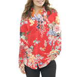 Satén Poliéster Floral Rojo - Ribes y Casals