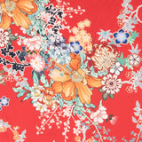 Satén Poliéster Floral Rojo - Ribes y Casals