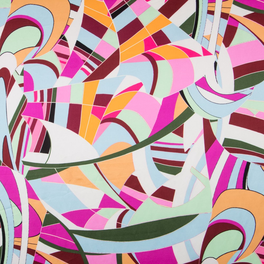 Satén Seda Italiana Abstracta Violeta - Ribes y Casals