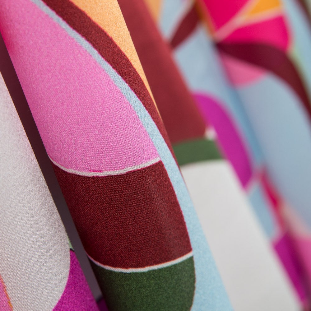 Satén Seda Italiana Abstracta Violeta - Ribes y Casals