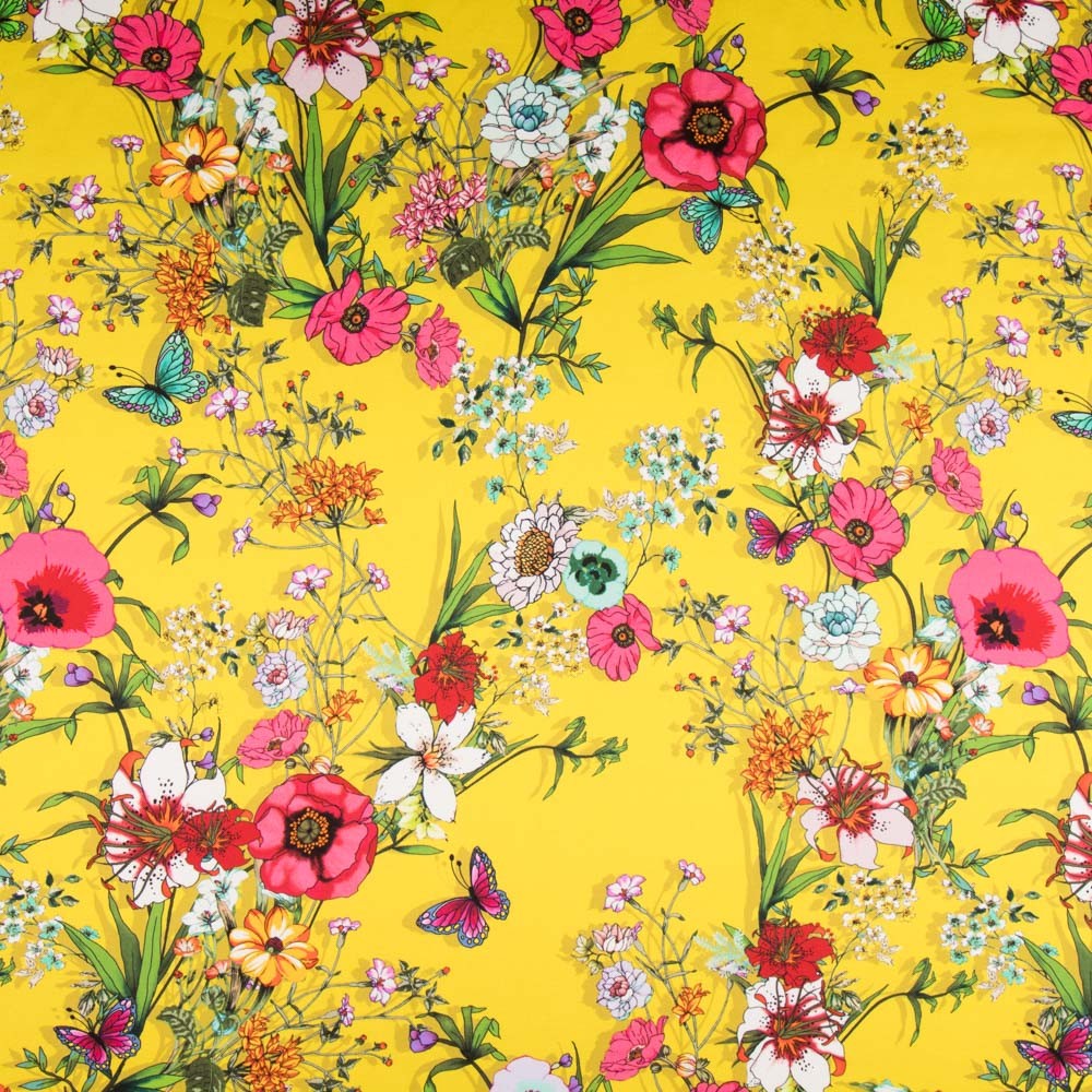 Satén Seda Italiana Tropical Amarillo - Ribes y Casals