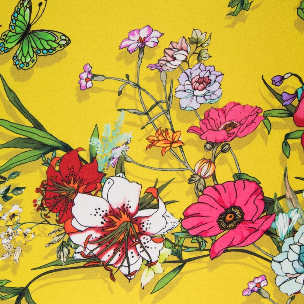 Satén Seda Italiana Tropical Amarillo - Ribes y Casals