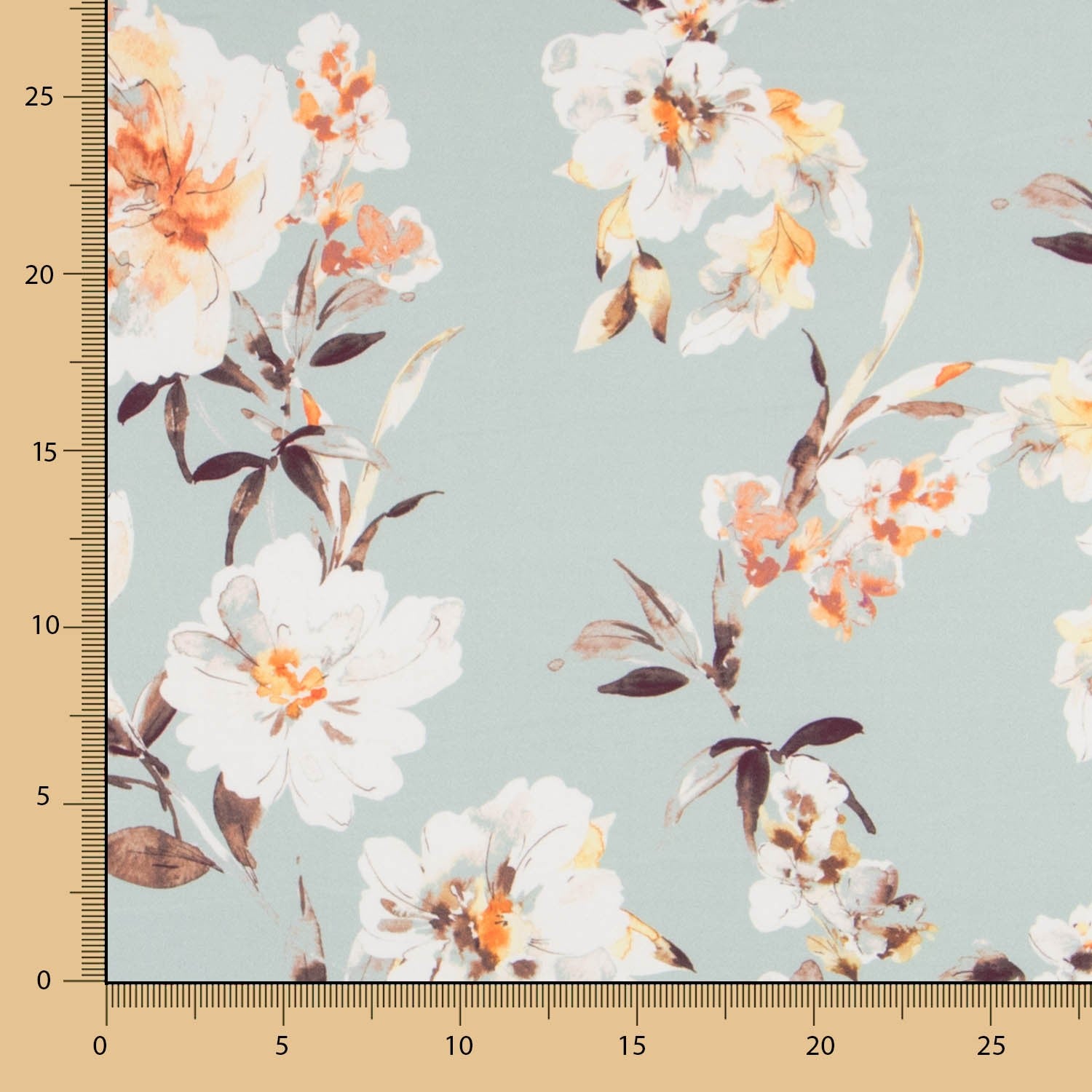 Satén Verde Agua Flor - Ribes y Casals