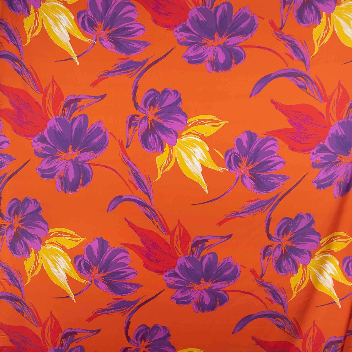 Retal Satén Estampado Tuser Naranja 120x150 cm - Ribes y Casals