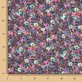 Satén Poliéster Estampado Multiflor Roja - Ribes y Casals