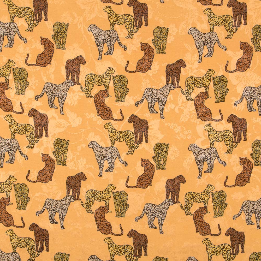 Satén Jacquard Leopardo Camel - Ribes y Casals