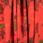 Satén Jacquard Leopardo Rojo - Ribes y Casals