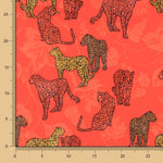 Satén Jacquard Leopardo Rojo - Ribes y Casals