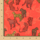 Satén Jacquard Leopardo Rojo - Ribes y Casals