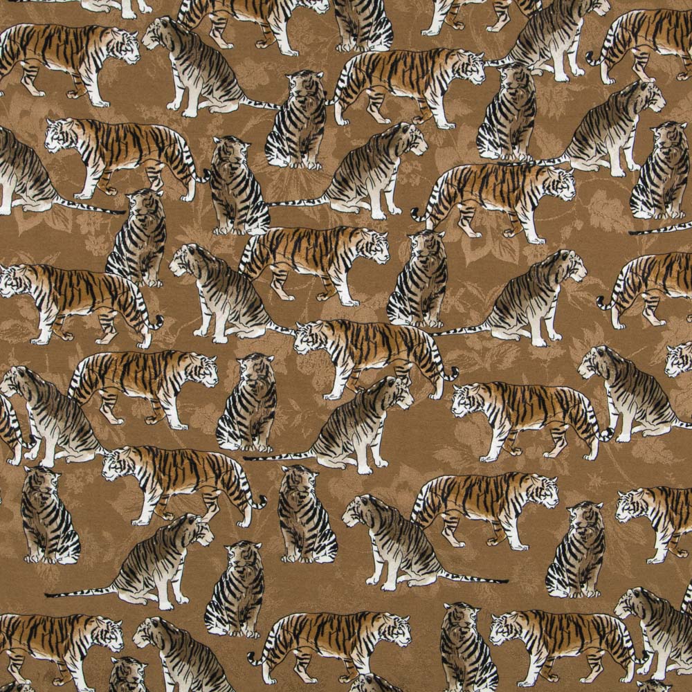 Satén Jacquard Tigre Moka - Ribes y Casals