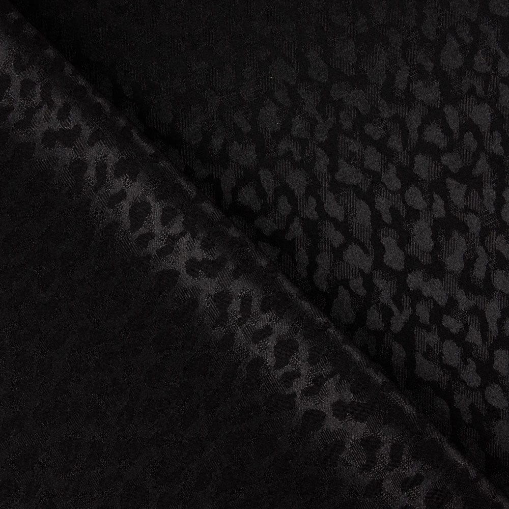 Satén Jacquard Viscosa Negro - Ribes y Casals