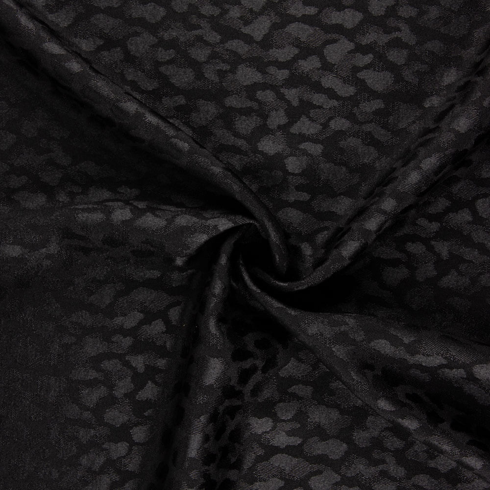 Satén Jacquard Viscosa Negro - Ribes y Casals