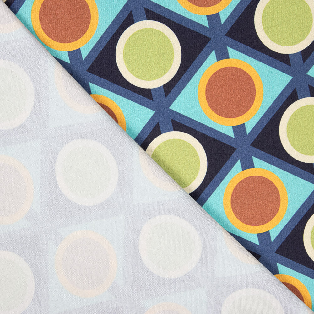 Satén Spandex Geo Canard - Ribes y Casals