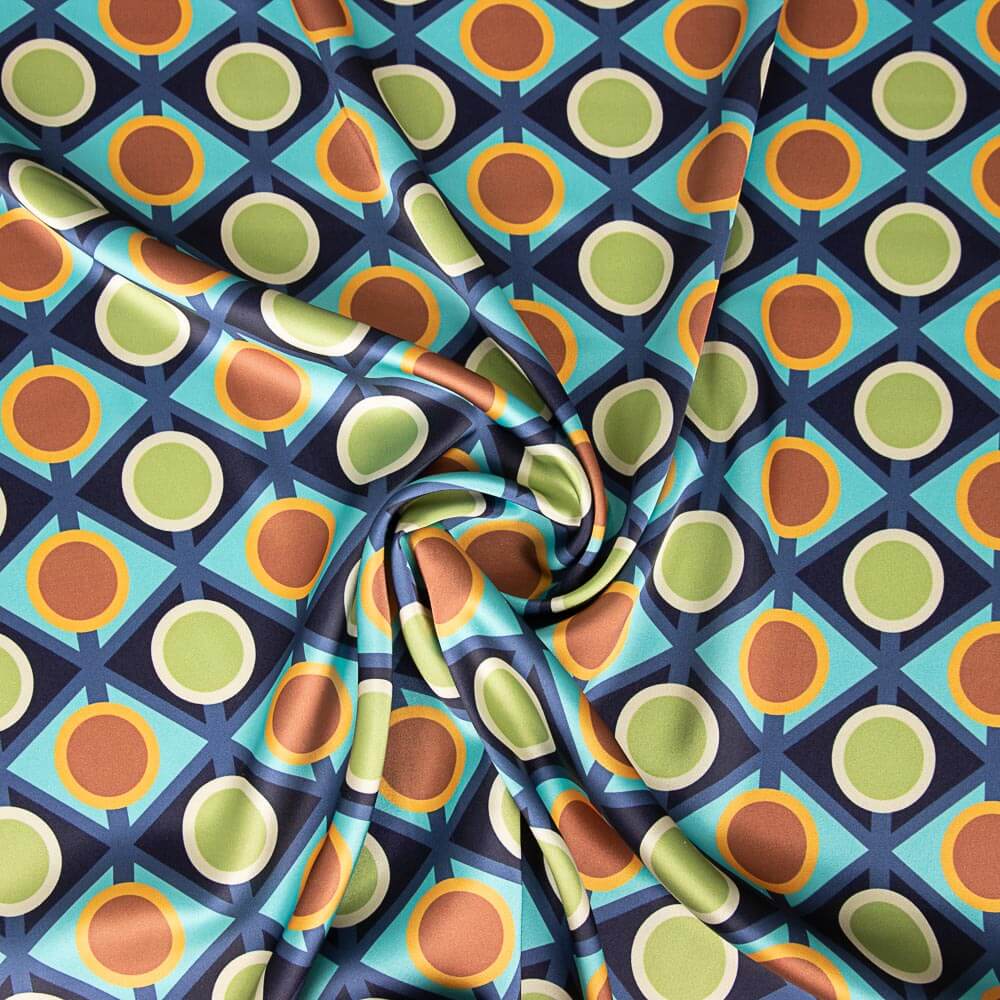 Satén Spandex Geo Canard - Ribes y Casals