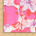 Satén Estampado Polinesia Fucsia - Ribes y Casals