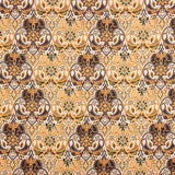 Satén Poliéster Estampada Nimes Naranja - Ribes y Casals