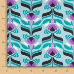 Satén Spandex Flores Salvia - Ribes y Casals