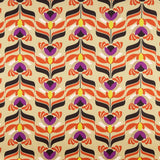 Satén Spandex Flores Beige Doré - Ribes y Casals