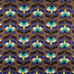 Satén Spandex Flores Marrón - Ribes y Casals