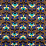 Satén Spandex Flores Marrón - Ribes y Casals