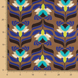 Satén Spandex Flores Marrón - Ribes y Casals