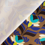 Satén Spandex Flores Marrón - Ribes y Casals